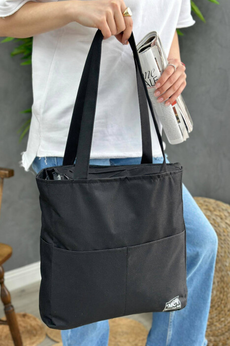 ONE COLOR WOMAN TOTE BAG BLACK/ E ZEZE - 2