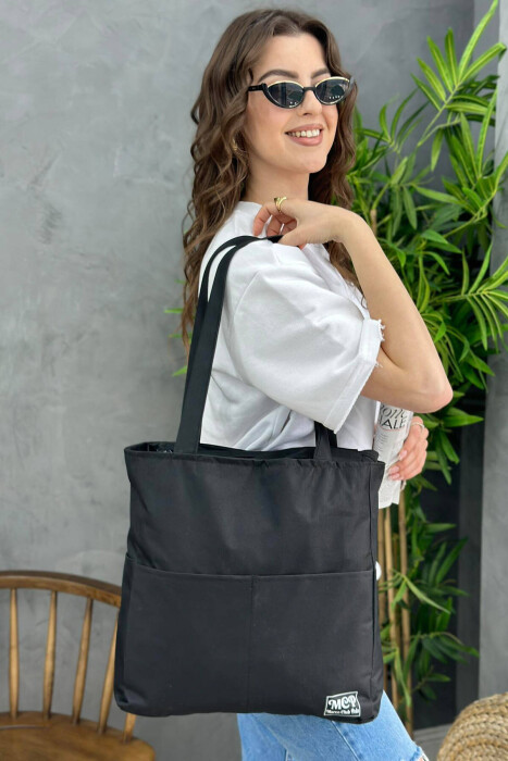 ONE COLOR WOMAN TOTE BAG BLACK/ E ZEZE - 3