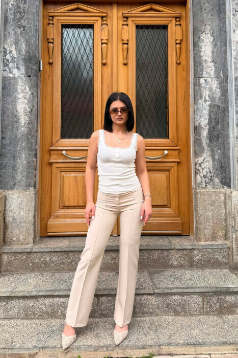 ONE COLOR WOMAN TROUSERS BEIGE/BEZHE - 1