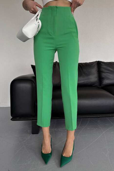 ONE COLOR WOMAN TROUSERS GREEN/JESHILE 
