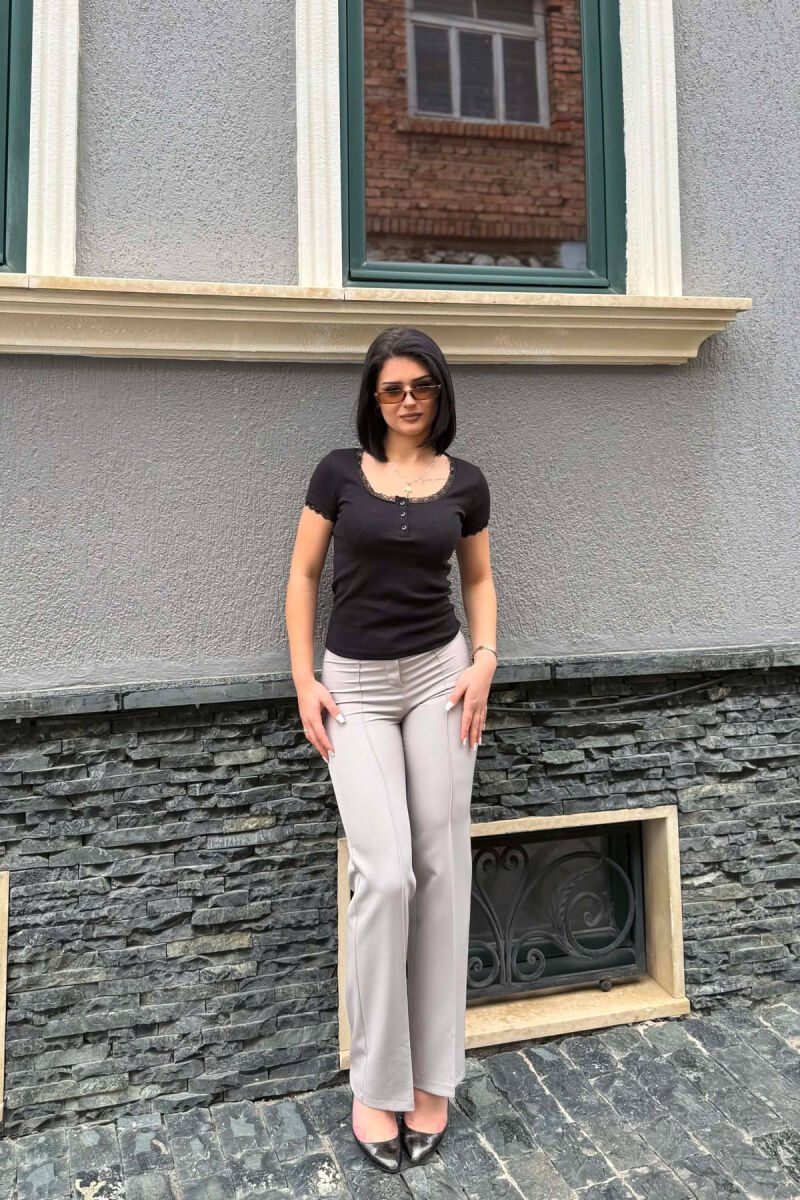 ONE COLOR WOMAN TROUSERS LIGHT GREY/GZ - 3