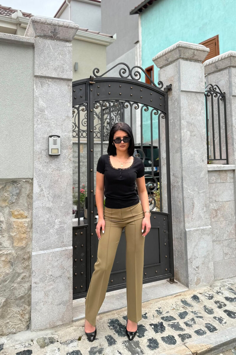 ONE COLOR WOMAN TROUSERS OLIVE/ULLI - 4
