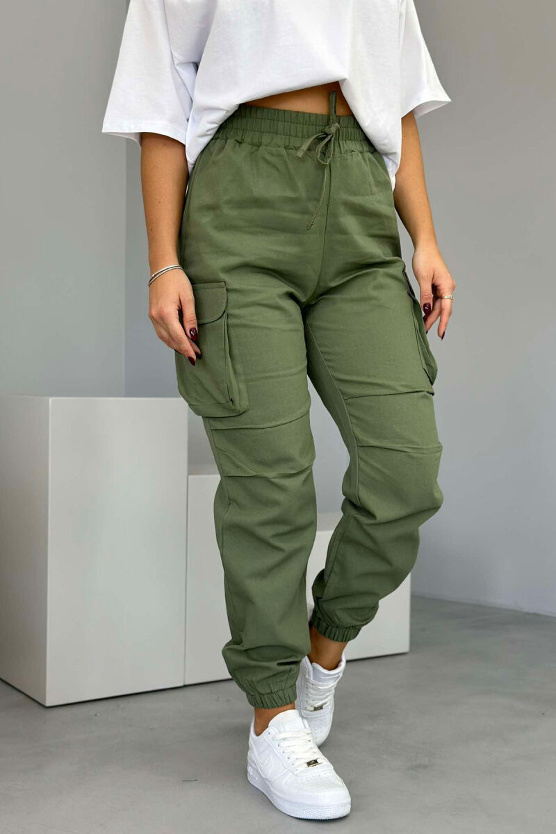 ONE COLOR WOMEN CARGO GREEN/JESHILE - 1