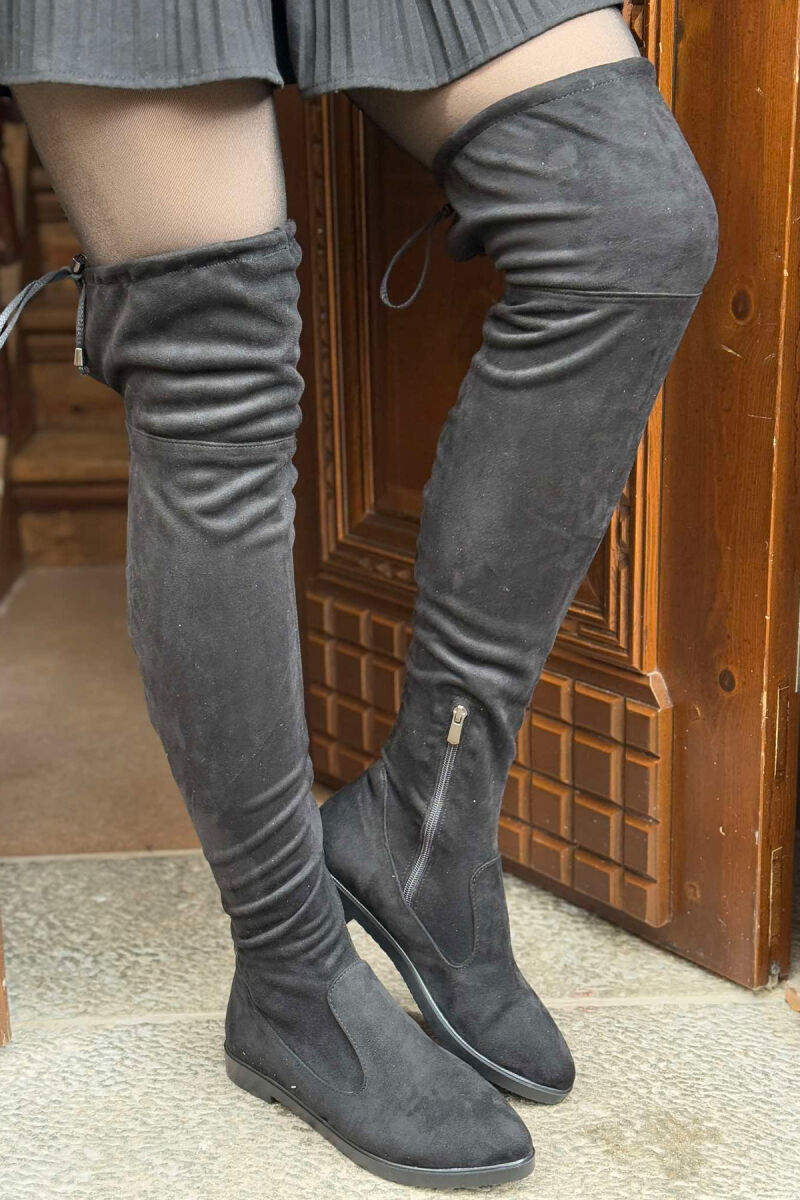 ONE COLOR WOMEN KNEE HIGH BOOTS BLACK/ E ZEZE - 4