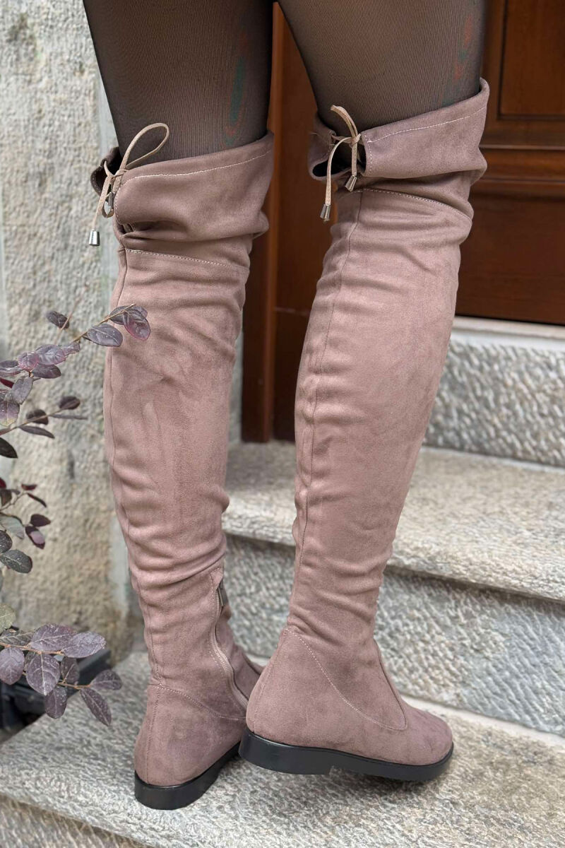 ONE COLOR WOMEN KNEE HIGH BOOTS DARK BEIGE/BEZHE ERRET - 3