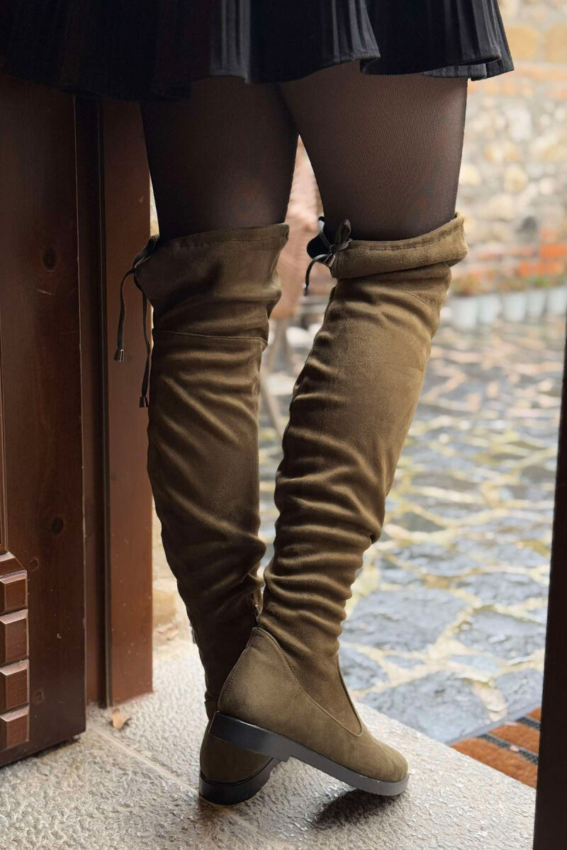 ONE COLOR WOMEN KNEE HIGH BOOTS GREEN/JESHILE - 3