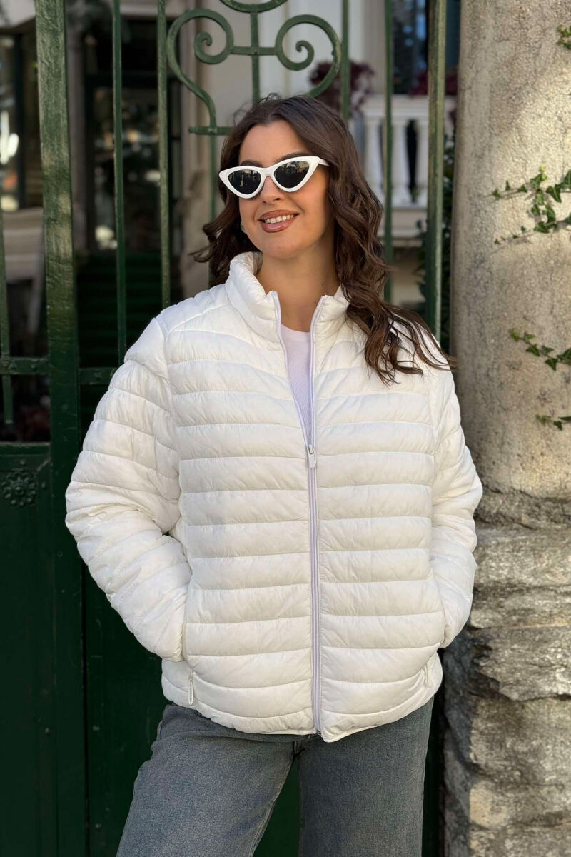 ONE COLOR WOMEN PUFFER JACKET WHITE-E BARDHE - 2