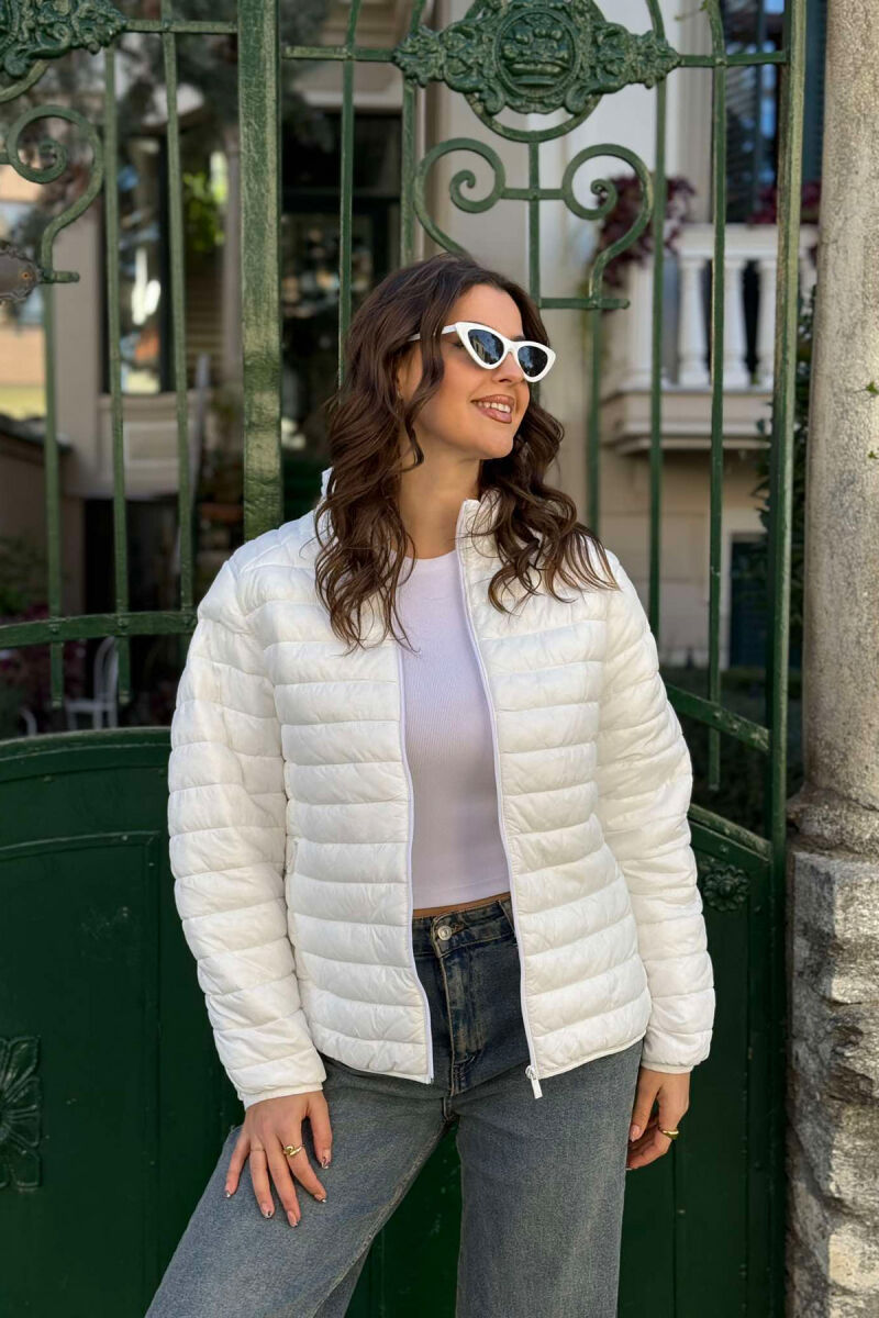 ONE COLOR WOMEN PUFFER JACKET WHITE-E BARDHE - 1