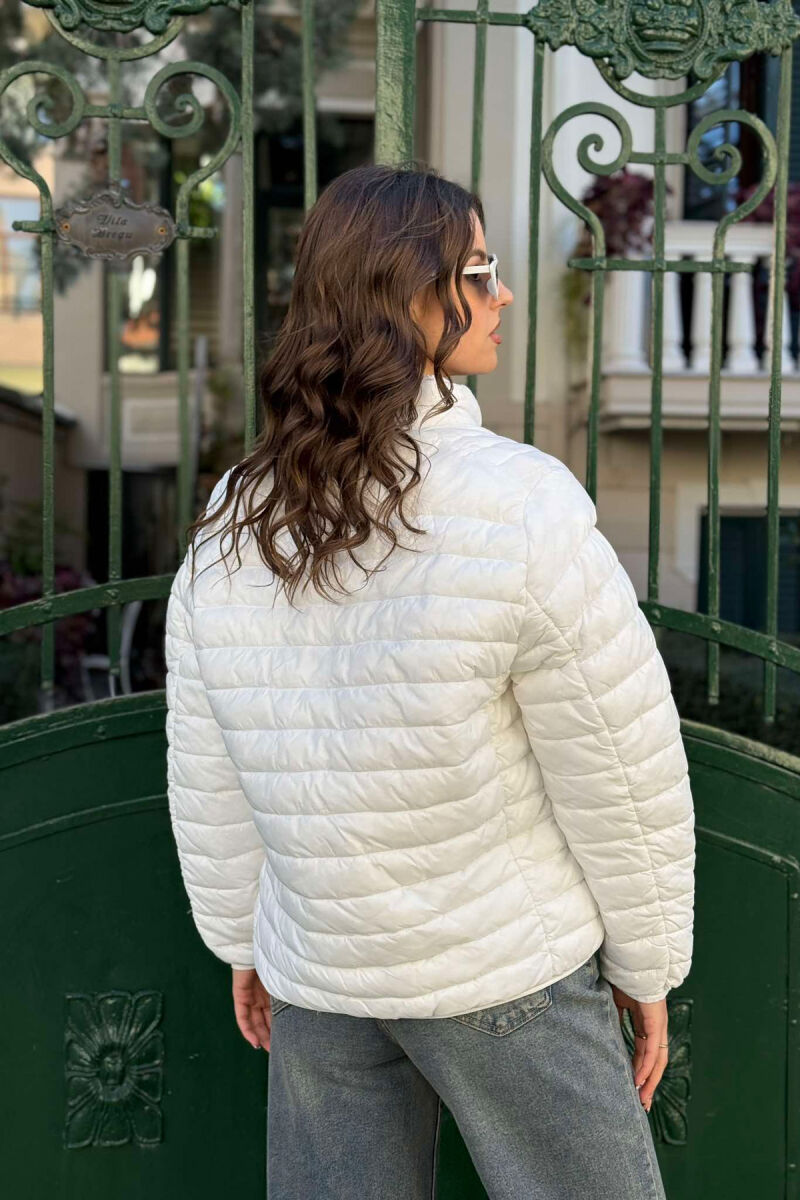 ONE COLOR WOMEN PUFFER JACKET WHITE-E BARDHE - 5