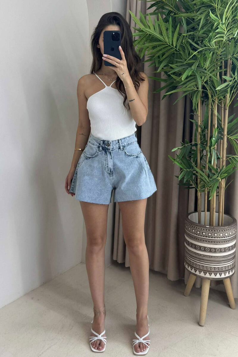 ONE COLOR WOMEN SHORT JEANS LIGHTBLUE/BZ - 1