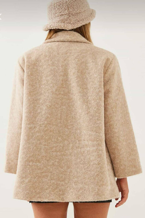 ONE COLOR WOOL WOMEN JACKET CREAM/KREM - 2