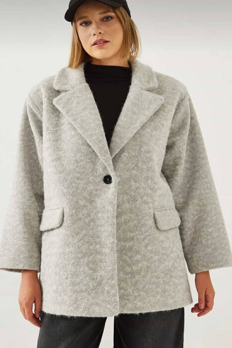 ONE COLOR WOOL WOMEN JACKET LIGHT GREY/GZ - 2