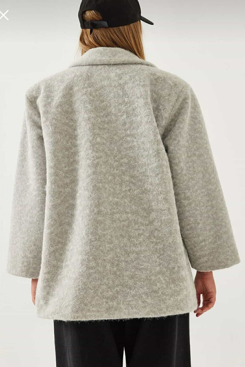 ONE COLOR WOOL WOMEN JACKET LIGHT GREY/GZ - 3