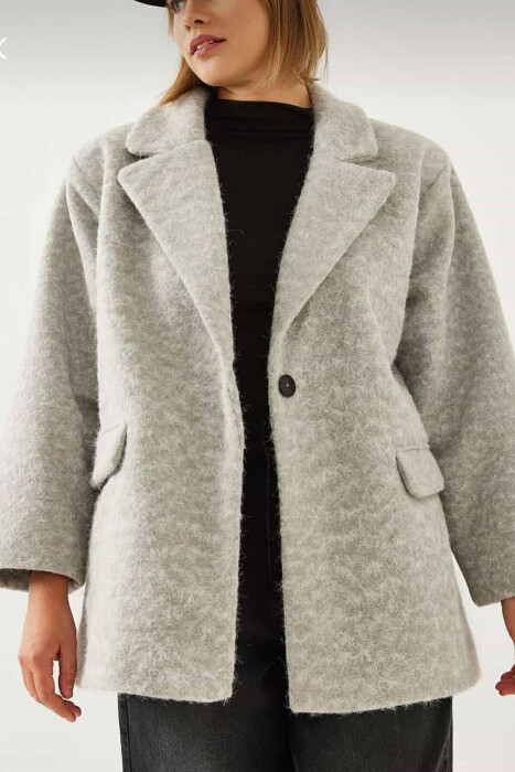 ONE COLOR WOOL WOMEN JACKET LIGHT GREY/GZ - 4