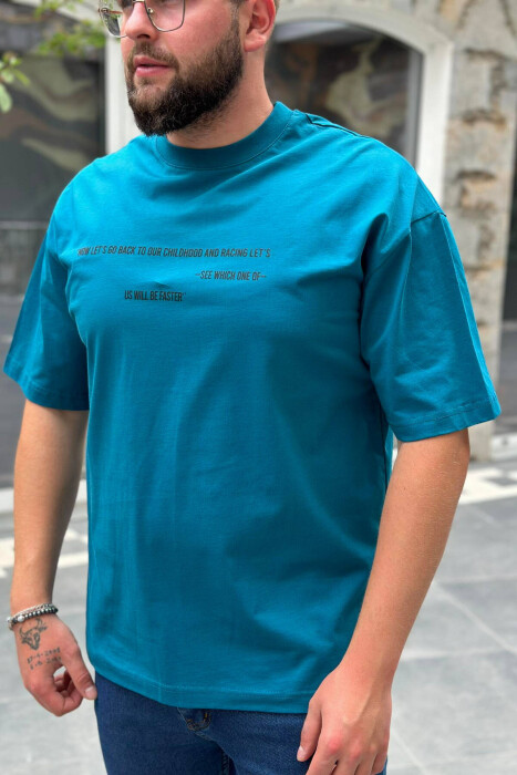 ONE COLOR WRITING MAN SHIRT BLUE STONE/GK 