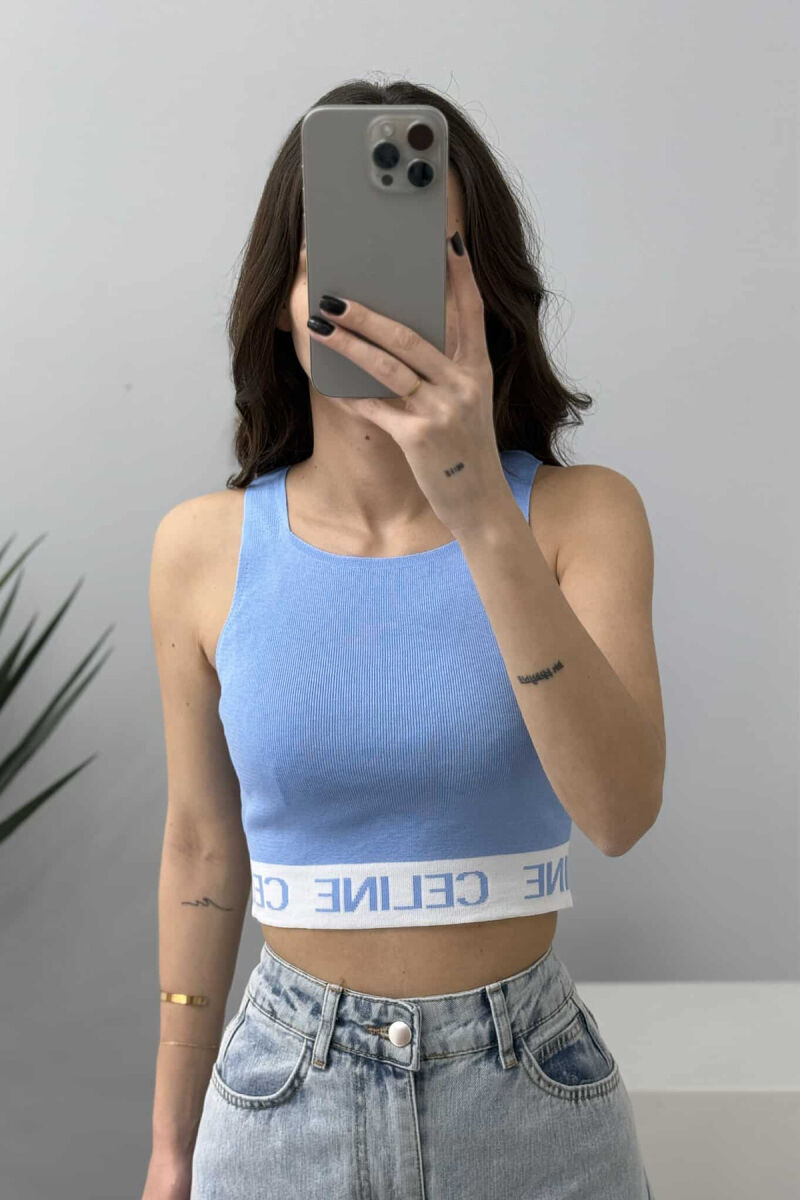 ONE COLOR WRITTINGS WOMEN TANK TOP BABY BLUE/BLU BY - 3