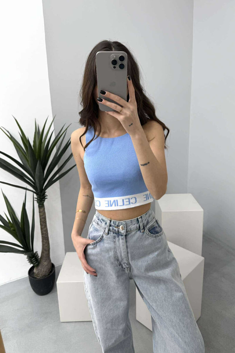 ONE COLOR WRITTINGS WOMEN TANK TOP BABY BLUE/BLU BY - 7