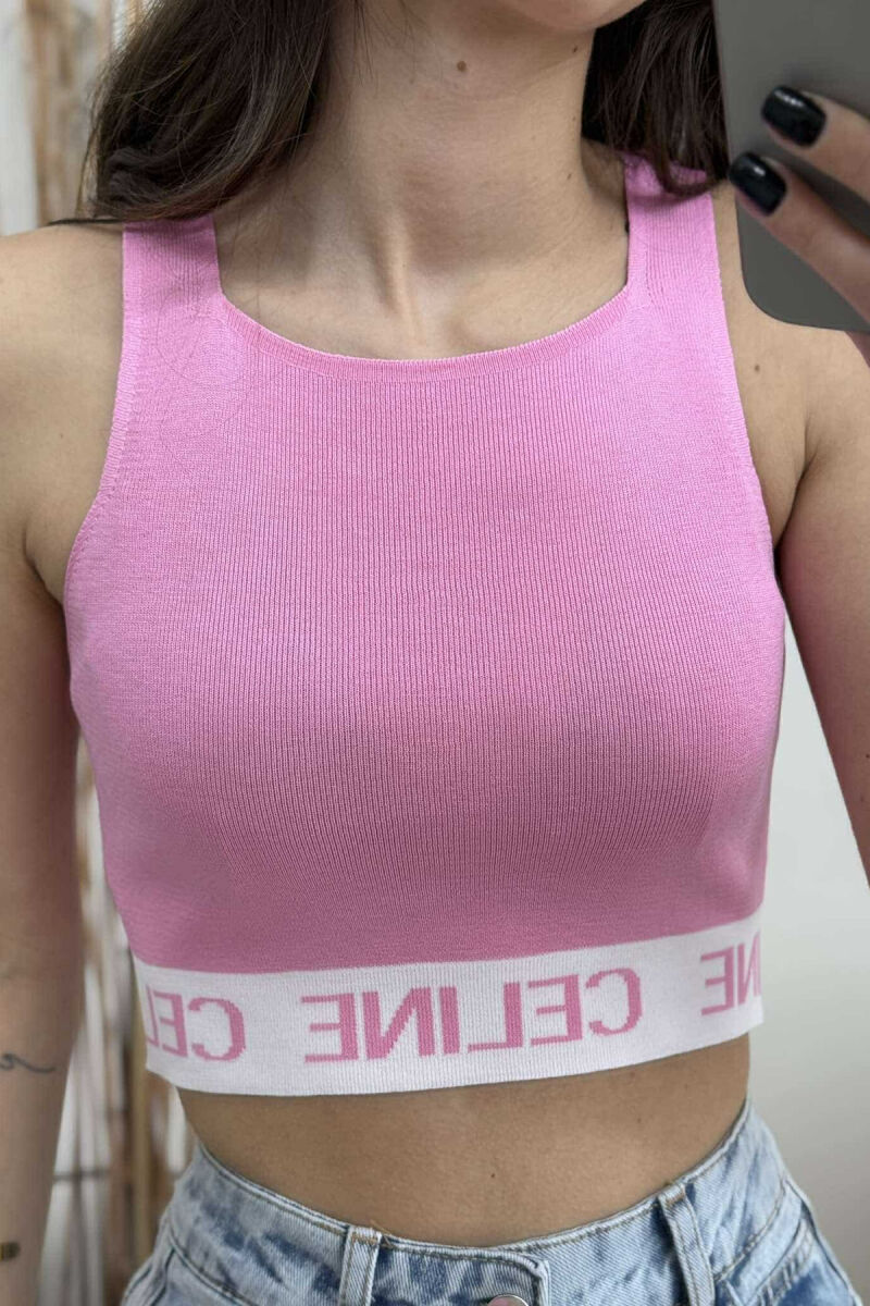 ONE COLOR WRITTINGS WOMEN TANK TOP BABY PINK/ROZB - 6