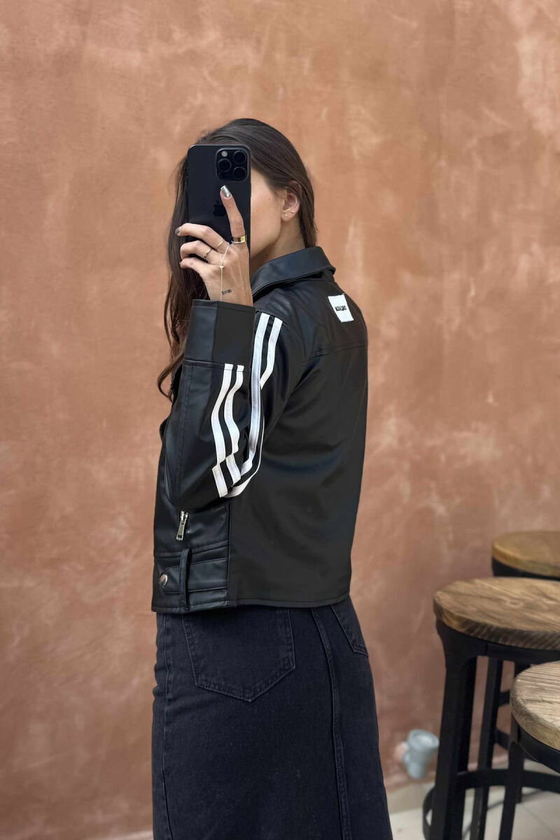 ONE COLOR ZIPPER DETAILS WOMEN JACKET BLACK/ E ZEZE - 3