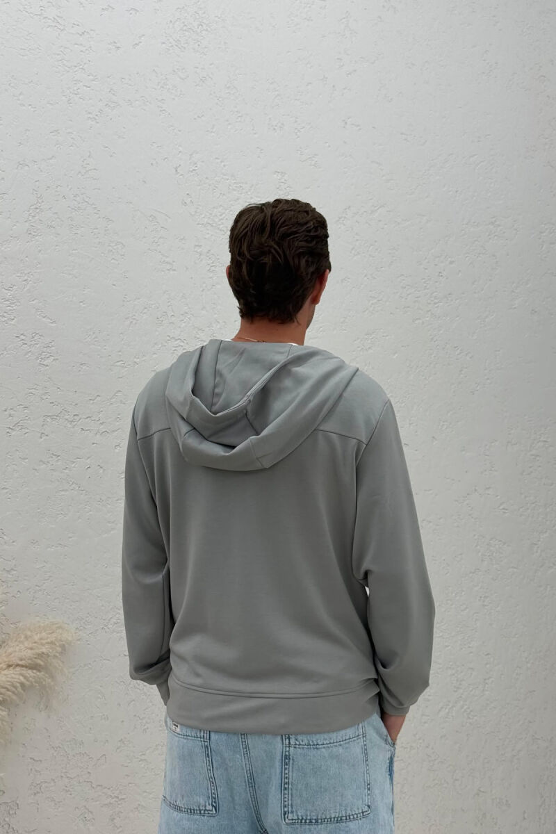 ONE COLOR ZIPPER MEN JACKET GREY/GRI - 2
