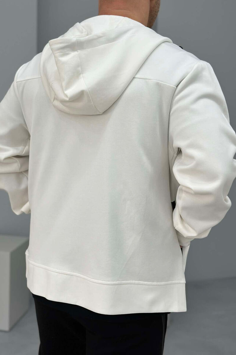 ONE COLOR ZIPPER MEN JACKET WHITE-E BARDHE - 3