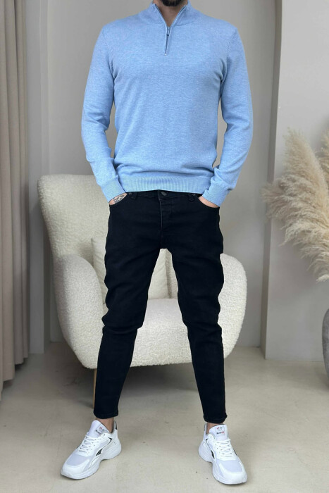 TRIKO NJËNGJYRËSHE ME JAKË ME ZINXHIR PËR MESHKUJ NË NGJYRËN BLU TË ZBARDHUR - KLAUDIO FASHION