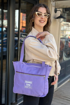 ONE COLOR ZIPPER SIMPLE WOMAN BAG PURPLE/LEJLA 