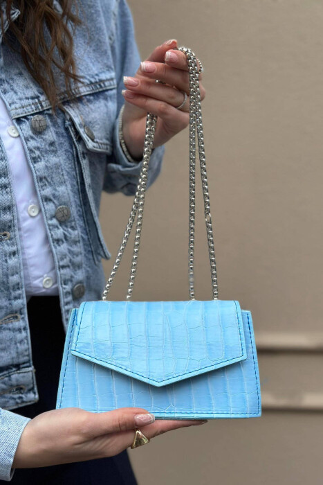 ONE COLOR ZIPPER SMALL WOMAN BAG BABY BLUE/BLU BY - 1