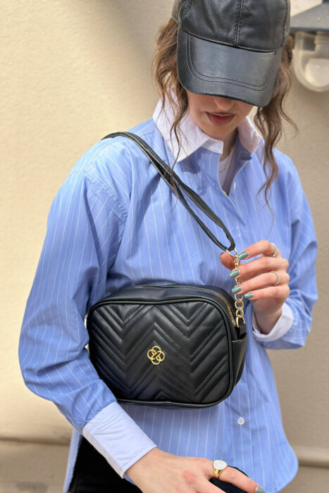 ONE COLOR ZIPPER SMALL WOMAN BAG BLACK/ E ZEZE 