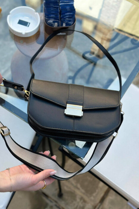 ONE COLOR ZIPPER SMALL WOMAN BAG BLACK/ E ZEZE 