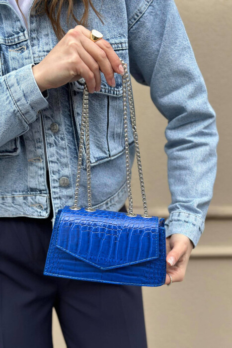 ONE COLOR ZIPPER SMALL WOMAN BAG BLUE/BLU - 2