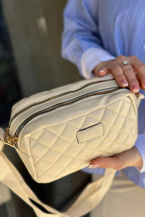 ONE COLOR ZIPPER SMALL WOMAN BAG CREAM/KREM - 2