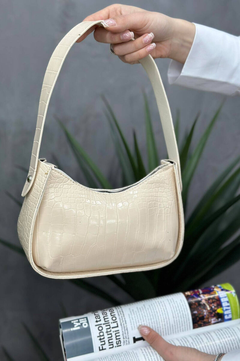 ONE COLOR ZIPPER SMALL WOMAN BAG CREAM/KREM - 1