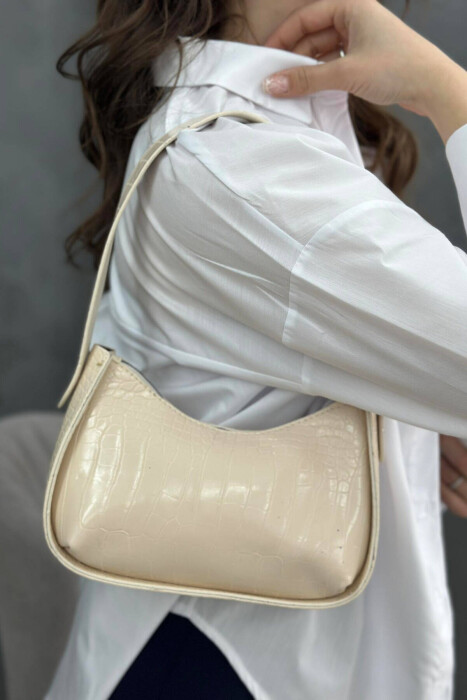 ONE COLOR ZIPPER SMALL WOMAN BAG CREAM/KREM - 2