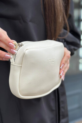 ONE COLOR ZIPPER SMALL WOMAN BAG CREAM/KREM 