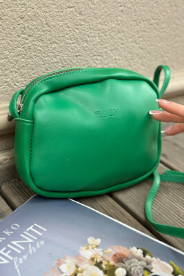 ONE COLOR ZIPPER SMALL WOMAN BAG GREEN/JESHILE 