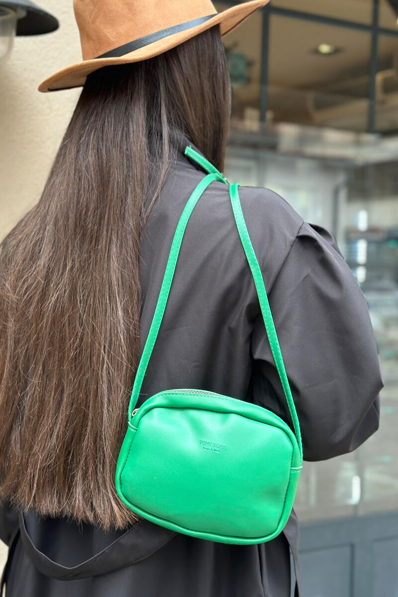 ONE COLOR ZIPPER SMALL WOMAN BAG GREEN/JESHILE - 2