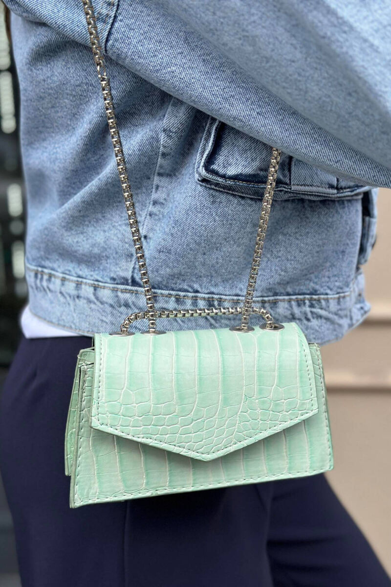 ONE COLOR ZIPPER SMALL WOMAN BAG MINT/MENTE - 2