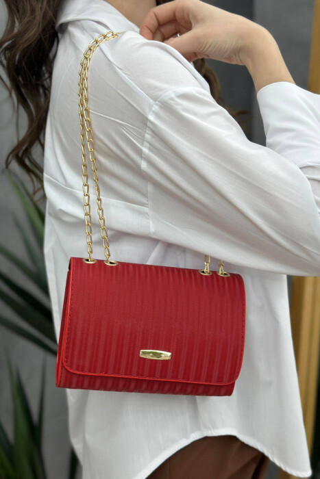 ONE COLOR ZIPPER SMALL WOMAN BAG RED/E KUQE 