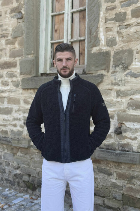 PELLUSH NJË NGJYRËSH ME ZINXHIR PËR MESHKUJ NË NGJYRË BLU TË ERRËT - KLAUDIO FASHION