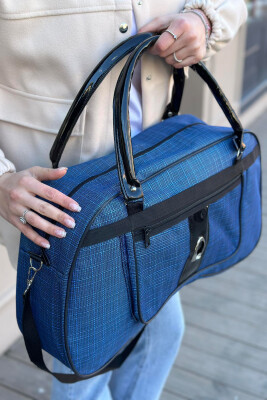 ONE COLOR ZIPPER TRAVELING BAG BLUE/BLU 