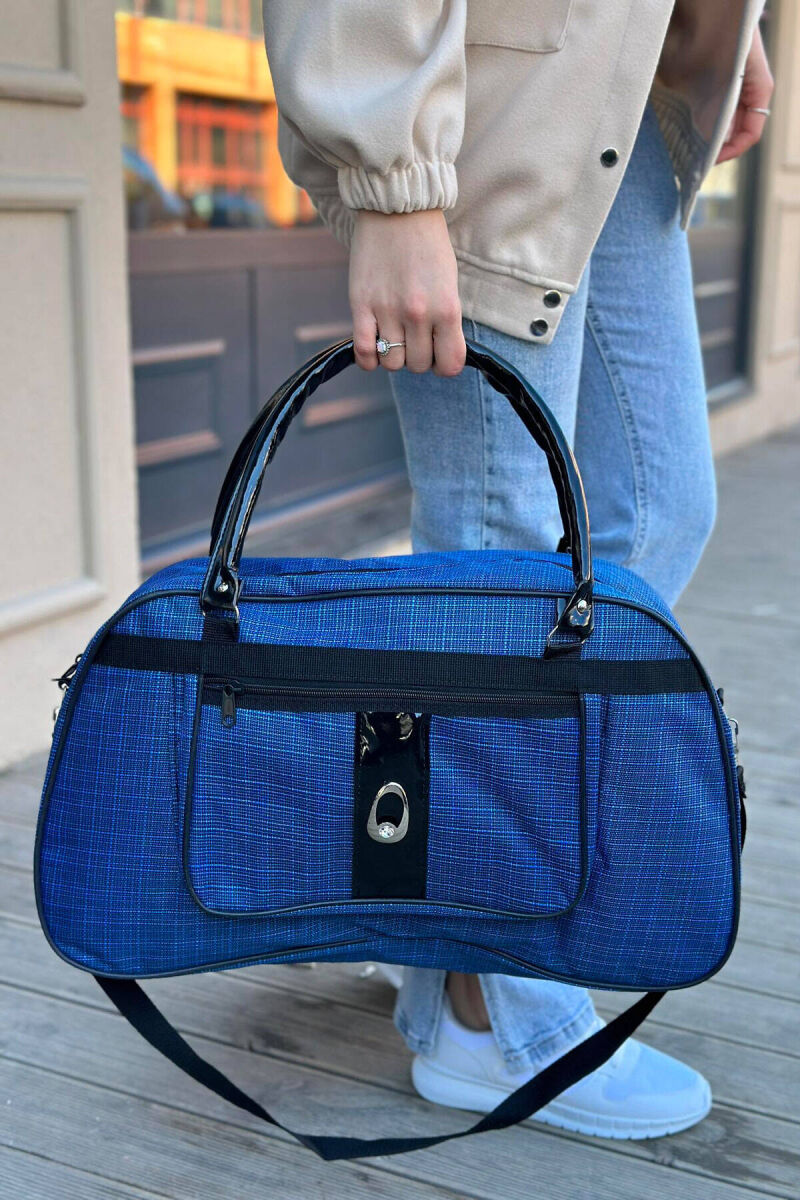 ONE COLOR ZIPPER TRAVELING BAG BLUE/BLU - 2