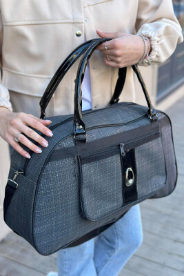 ONE COLOR ZIPPER TRAVELING BAG GREY/GRI 