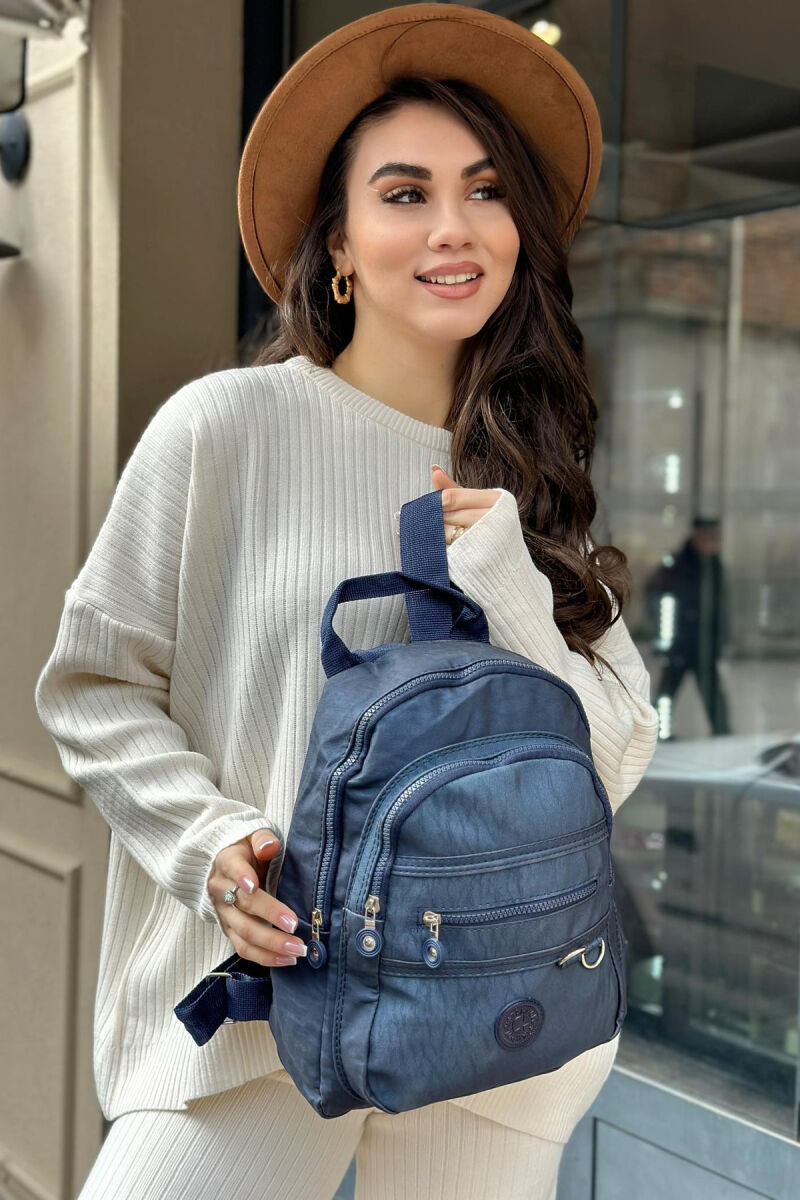 ONE COLOR ZIPPER WOMAN BACKPACK BLUE/BLU - 1