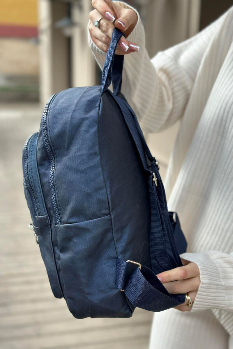 ONE COLOR ZIPPER WOMAN BACKPACK BLUE/BLU - 2