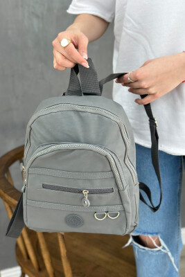 ONE COLOR ZIPPER WOMAN BACKPACK GREY/GRI 