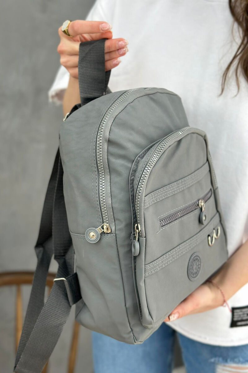 ONE COLOR ZIPPER WOMAN BACKPACK GREY/GRI - 3