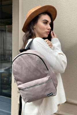 ONE COLOR ZIPPER WOMAN BACKPACK GREY/GRI 