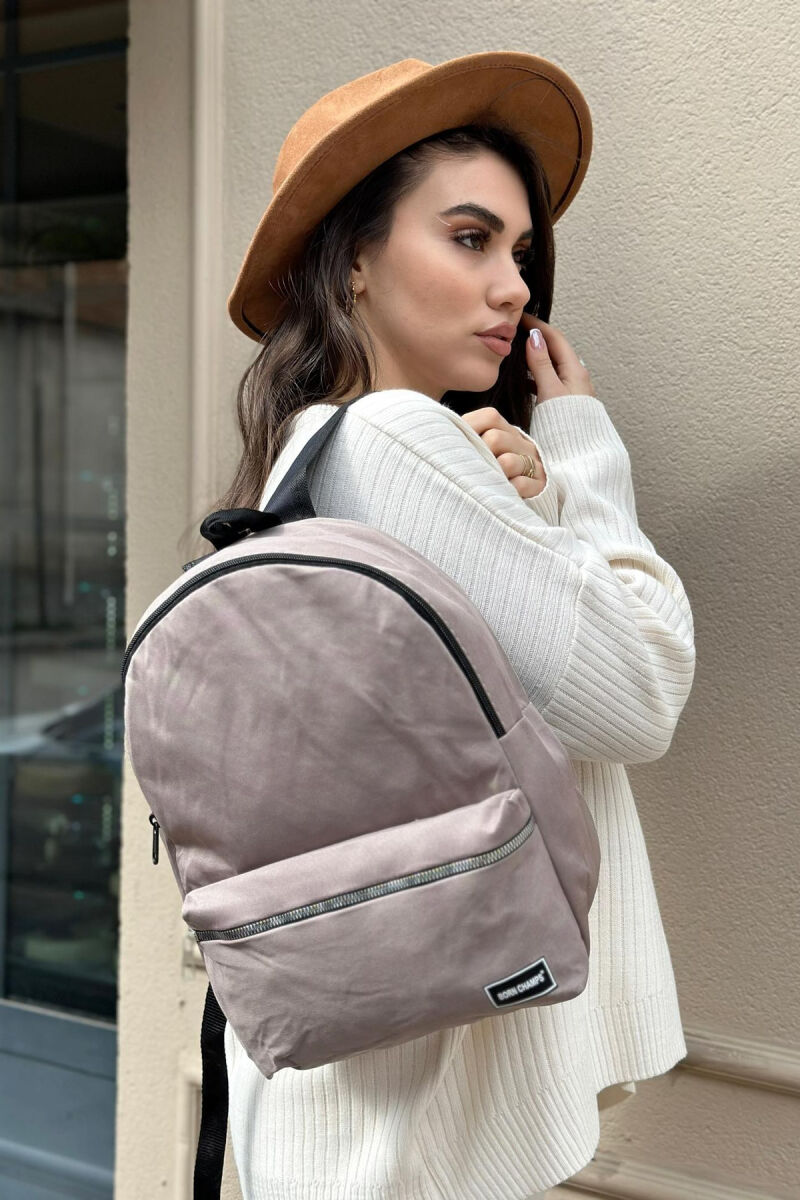 ONE COLOR ZIPPER WOMAN BACKPACK GREY/GRI - 1