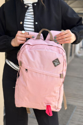 ONE COLOR ZIPPER WOMAN BACKPACK POWDER/PUDER 